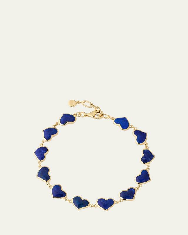 18K Gold Plated All Around Heart Bracelet